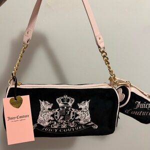 Juicy Couture Black Twin Dogs Barrel Bag